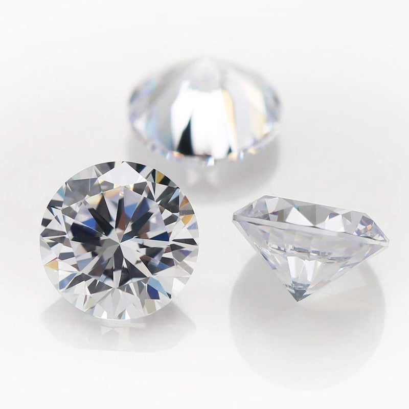 JIANGYUANGEMS 100pcs 5.5mm 5A Round Machine Cut White Cubic Zirconia Stone Loose CZ Synthetic Gemstone for Jewelry Making - Image 5